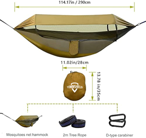 <span class=keywords><strong>Hamaca</strong></span> Portátil para Acampar con Red, <span class=keywords><strong>Hamaca</strong></span> Ligera para Excursionismo con Correas para Árboles, para Campamento al Aire Libre, Senderismo, Playa, Jardín - Product Image 4