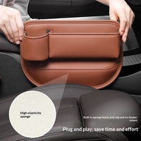 Organisateur de rangement pour l'espace entre les sièges de voiture en cuir PU avec porte-gobelet et poche pour accessoires intérieurs de voiture