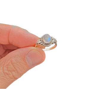 Bagues tendance en pierre de lune naturelle, argent sterling 925, pierres précieuses, style bohème, cadeau pour femme, bijoux, fiançailles, mariage, fêtes - Product Image 4