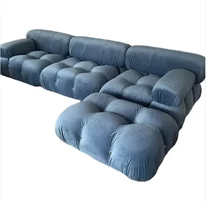 Muebles de sala de estar de lujo de estilo europeo cómodo sofá Modular sofá tela Mario sofá para el hogar