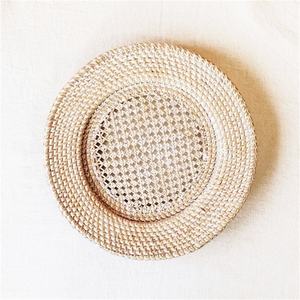 Assiettes rondes en bambou avec Design Boho, chargeur, benne pour dîner et mariages, tapis de mariage, en rotin, Vintage, 12 pièces - Product Image 5