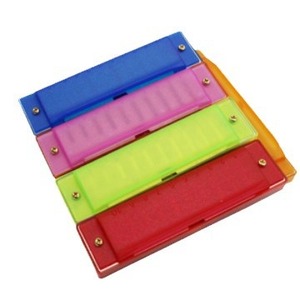 Armónica de plástico de 10 orificios para niños con marcadores de orificios de sonido, diseño transparente, instrumento musical fácil de aprender - Product Image 3