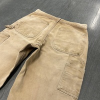 Jean Denim Peintre Double Couche Jeans Pantalon Cargo Régulier Personnalisé Hommes Vintage Noir Double Genou Travail Pantalon de Charpentier