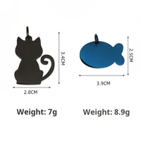 Personnalisé En Acier Inoxydable Chat En Forme De Poisson Conception Pendentif Anti-Perte Pet Tag pour Chien pour la Fabrication De Bijoux DIY Mode Pendentifs Charmes