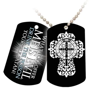 Pendant Necklace women Men custom Punk Rock Hip Hop Chains Cool cross black dog tag for gift