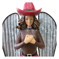 Nouvelle Statue d'Ange Cowgirl en Résine pour Décoration de Table