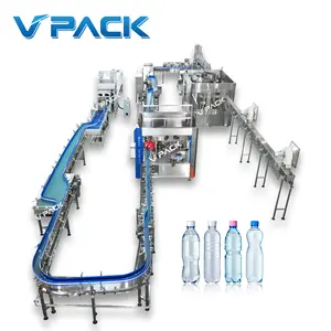Turnkey Project A to Z Pure Water Bottling Filling Labeling Packing Machine 3 in 1 Monoblock Mineral Water Drinking Plant
