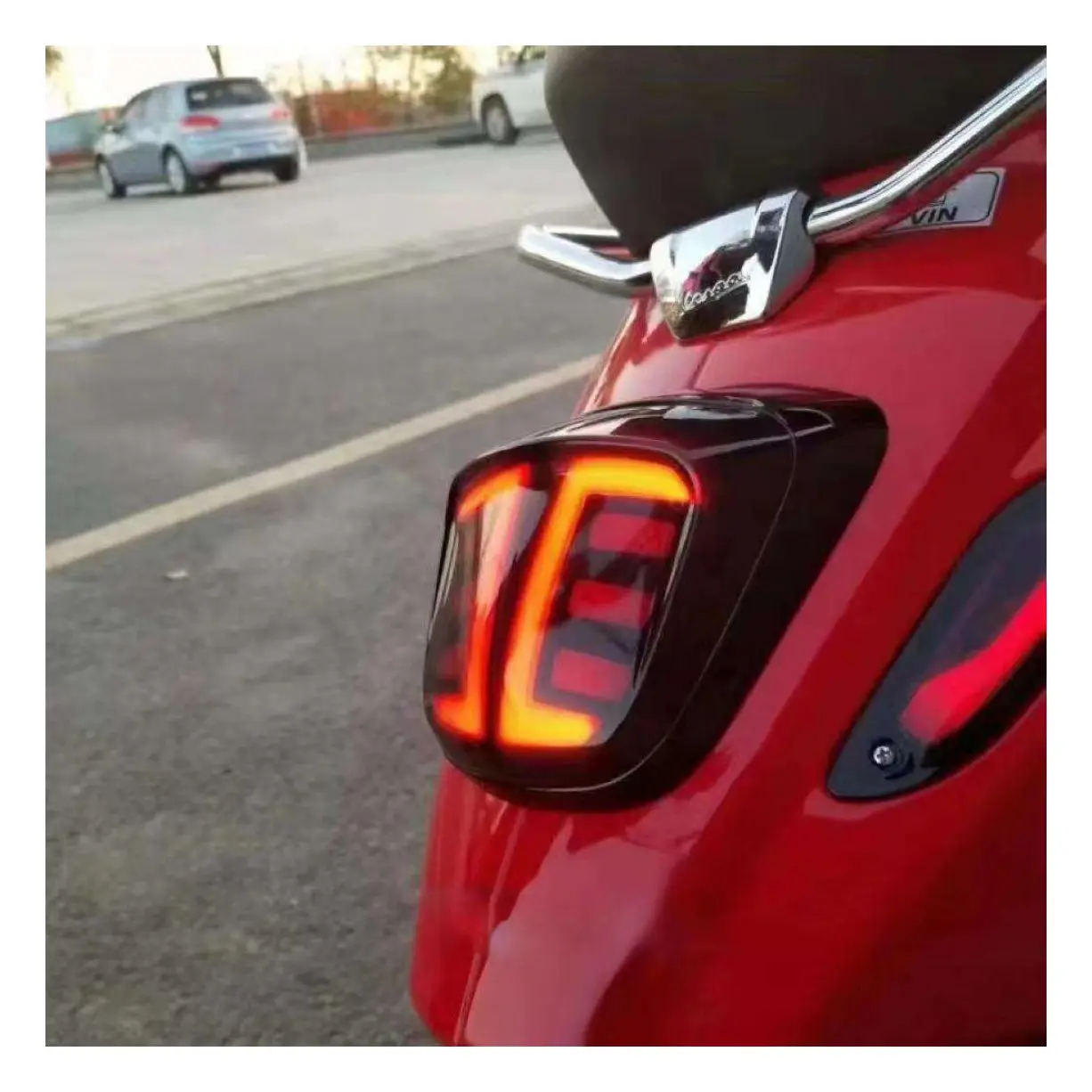 Amazon top sell motorcycle tail light rear modified led taillight with smoked black12v tail brake light for Vespa Spring 150