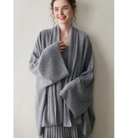 Poncho en tricot de luxe ample et confortable pour femme, en cachemire et coton de Mongolie intérieure, idéal pour la détente