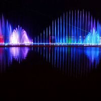 Fuente de Agua Comercial para Exteriores con Control por Programa, de Acero Inoxidable, con Láser Musical y Pantalla Dinámica para Espectáculos de Danza