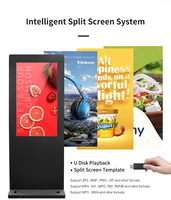 Écrans LCD Boîtier étanche LCD Écran tactile pour support de menu Affichage au sol Logo Intérieur