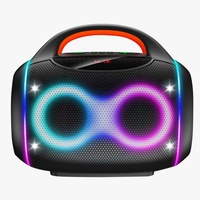 Sistema de Audio Estéreo, Altavoz para Fiestas con Doble Subwoofer de 4 Pulgadas, Espectáculo de Luces LED RGB, Puerto USB, TF, Aux, FM, Altavoz para DJ Familiar, para Exteriores