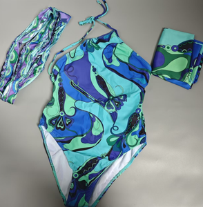 Maillot de bain trois pièces de marque célèbre STOCK Fashion avec foulards et <span class=keywords><strong>bandeau</strong></span>, design sexy pour femme - Product Image 1