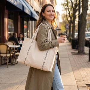 Sacs fourre-tout en toile personnalisés basés sur des échantillons, avec logo imprimé sur mesure, sacs fourre-tout en toile de haute qualité - Product Image 3