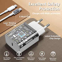 Chargeur de bureau USB C 20W PD3.0 Chargeur mural 20W Adaptateur rapide Type C avec câble USB C 2M 60W pour Apple IPhone16/15/Plus/Ipad
