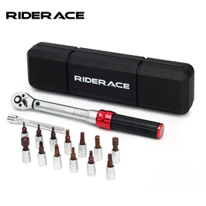 <span class=keywords><strong>Clé</strong></span> <span class=keywords><strong>dynamométrique</strong></span> préréglée RIDERACE pour vélo, ensemble de 15 pièces, 1/4 ", 2-24 Nm, acier allié CR-V, <span class=keywords><strong>clé</strong></span> Allen bidirectionnelle pour VTT et vélo de route - Product Image 1