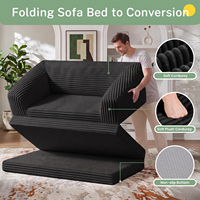 Kompaktes Modulares Ecksofa mit Ausziehbett für Wohnzimmer, Schlafzimmer, Apartment, Büro und Zuhause
