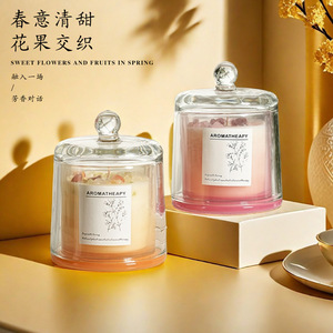 Aromatheapy Scented Candle Soy Wax Crystal Lid Home Decoration Long Lasting Fragrance Gift - Product Image 4