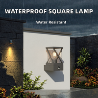 Lampe murale LED de style européen, forme carrée, pour balcon, cour, jardin, étanche IP65, base en aluminium, diffuseur en polycarbonate