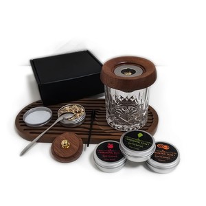 Nouvel ensemble de fumeur à cocktails pour bar et cuisine, soucoupe volante en bois avec couvercle en bois, style américain - Product Image 4