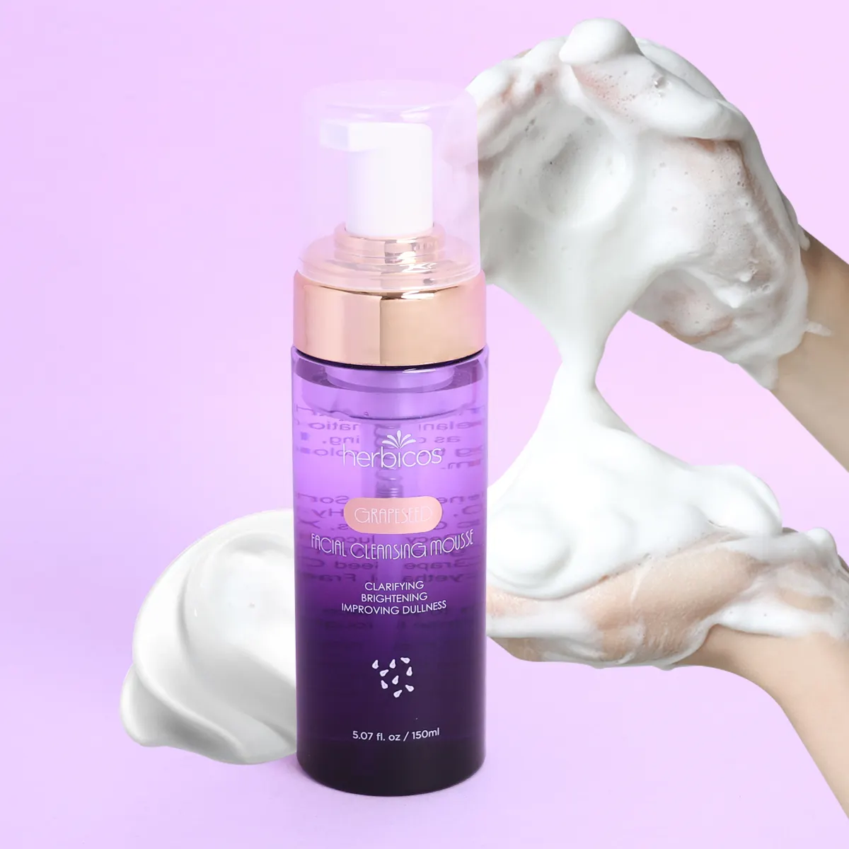 High Quality Hydrating Natural Grapeseed Face Cleansing Foam Gel