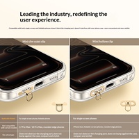 Attache-téléphone universelle en acier inoxydable avec clip mini, fixation ultra-fine auto-adhésive à un ou deux trous, fermeture auto-agrippante