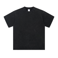 T-shirt Homme Vintage Personnalisé avec Logo DTF, Coton Lourd 230g, Manches Courtes, Effet Délavé, Épaules Tombantes, Coupe Ample Rétro, Style Streetwear