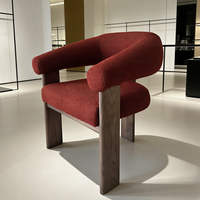 Chaises de salle à manger inclinables en bois massif, fauteuil avec siège rembourré en lin, design moderne pour usage domestique et commercial