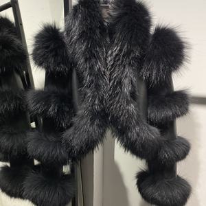 2025 nuovo arrivo giacca invernale in vera pelle di montone giacca di pelle corta giacca di pelle da donna in pelle di procione - Product Image 3