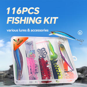 Kit de pêche WEIHE 116 pièces, combo d'accessoires de pêche, leurres souples, leurres crayon, leurres minnow, accessoires, boîte de rangement, Pesca - Product Image 2