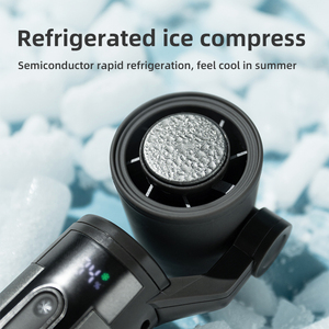 Ventilateur de cou portable avec batterie intégrée 3000 mAh, cellule au lithium 21700, refroidissement semi-conducteur, lampe torche LED et moteur sans balais - Product Image 3