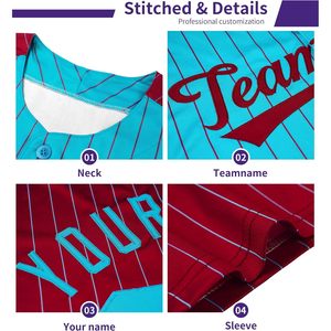 Camiseta de béisbol personalizada con rayas, camisa deportiva con rayas personalizadas, nombre y número cosidos, unisex, para adultos, que absorbe la humedad - Product Image 3