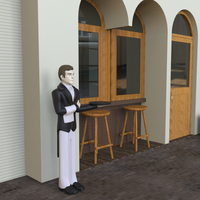Vente en gros Statue de serveur en résine Figurine de serveur grandeur nature servant de majordome pour la décoration moderne de la maison et du restaurant