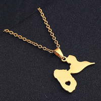 Guadeloupe Carte Caraïbes Cadeaux Décoration Collier Bijoux Accessoire Guadeloupe Drapeau Pendentif Bijoux Métal Souvenir Guadeloupe