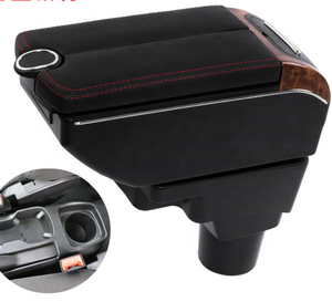 Boîte d'accoudoir à double ouverture en cuir PU noir <span class=keywords><strong>pour</strong></span> Chevrolet Sail - Product Image 2