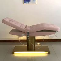 Table de massage en cuir synthétique Eusokon Spa Furniture, chaise de traitement clinique, fauteuil de soin du visage, lit de beauté électrique courbé.