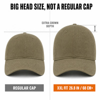 Cappello da Baseball XXL con Logo Personalizzato, Corona Profonda 68cm, 100% Cotone Twill Beige, Cappello da Papà per Uomo, Vendita all'Ingrosso