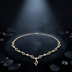 Lab Grown Diamond Open Rhombus <b>Statement</b> <b>Necklace</b> 14K 18K Solid Gold Geometric Drop Pendant Fine Women Jewelry Bridal Gift - Product Image 1