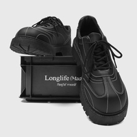Mocassins pour hommes personnalisés gros orteil semelle épaisse à lacets plate-forme en cuir chaussures d'affaires pour les fêtes chaussures de mariage plates