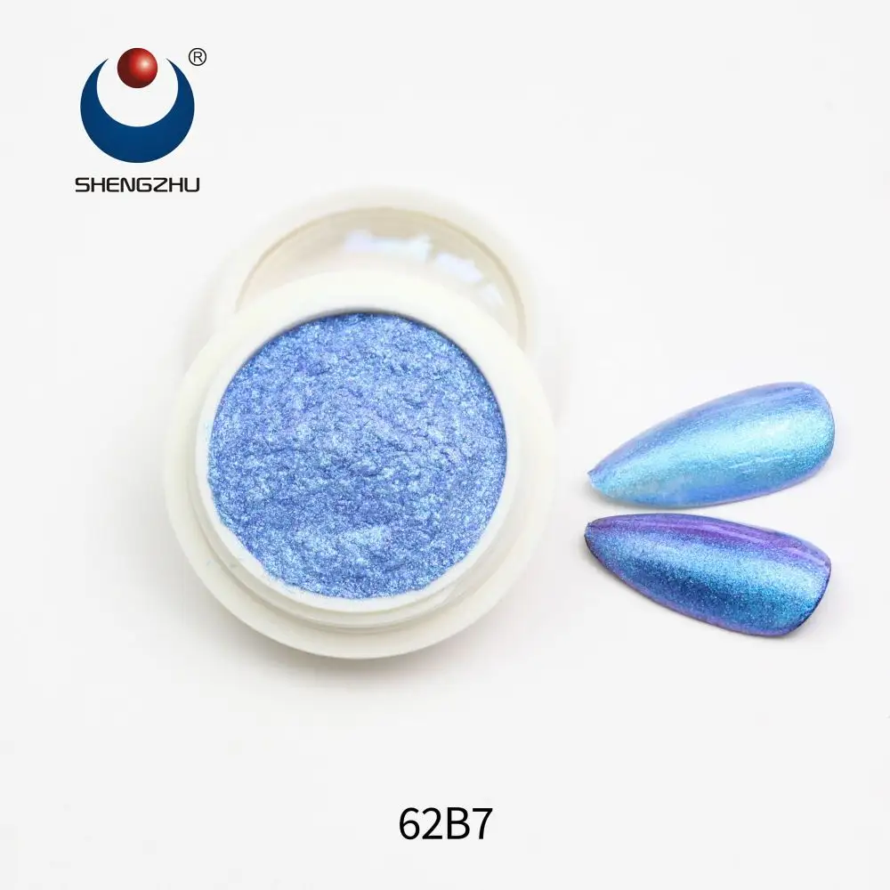 62B series ขายร้อนราคาที่แข่งขันได้กิ้งก่าเม็ดสีผงหลวมสีเปลี่ยนเล็บเจลยาทาเล็บผง