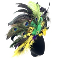Mardi Gras Violet Cocktail Paon Chapeaux Nouvelle-Orléans Mascarade Masque Faux Plume Sequin Bandeau pour les Fêtes Promotions