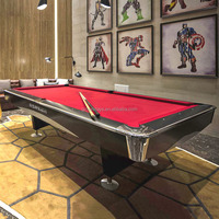 Table de billard professionnelle pliable multifonctionnelle pour extérieur, 8FT 9FT, avec poches en cuir et coussins à rebond élevé