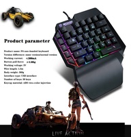 Keypad game Mini portabel dengan kontrol satu tangan Backlit kompatibel dengan PC PS4 untuk Xbox untuk pengguna game dan mouse
