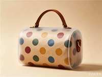 Leichte Halbmond-Unterarmtasche, Transparente TPU-Hülle mit Tyvek-Papierfutter, Farbige Polka-Dot Mini-Handtasche für die Schulter