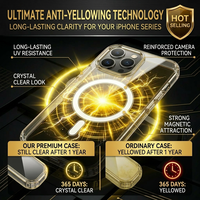 Casing HP Transparan Magnetic TPU+PC untuk 17 16 Pro Max Anti-Kuning Pelindung Keras Mendukung Pengisian Daya Nirkabel