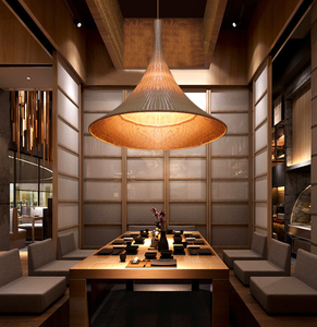 Lampe en bambou tissé à la main chinoise, restaurant moderne, hôtel, salon familial, grenier, rétro, lampe suspendue en <span class=keywords><strong>paille</strong></span> personnalisée - Product Image 2