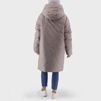 Blouson long matelassé en nylon avec logo personnalisé pour femme, manteau d'hiver oversize, épais et chaud, en duvet de canard, veste à bulles au-dessus du genou