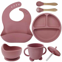 Newsun bébé fournitures et produits manger mignon bavoirs Silicone bébé origine plaques d'aspiration ensemble d'alimentation avec cuillère