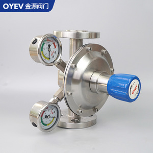 Vannes Jinyuan en acier inoxydable 304, vannes de réduction de pression DN15 à DN100, double manomètre, action directe pour l'oxygène - Product Image 2