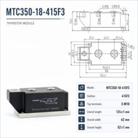 Módulo Tiristor TECHSEM MTC400-18-416F3, Semiconductor de Potencia SCR 416F3, Componente de Montaje en Chasis para Electrónica de Potencia Industrial